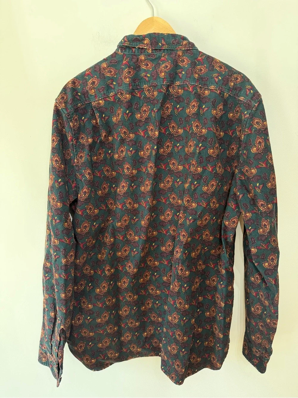 J Crew 14 Wale Corduroy Long Sleeve Button Down Shirt Paisley 2023 Men’s XL T